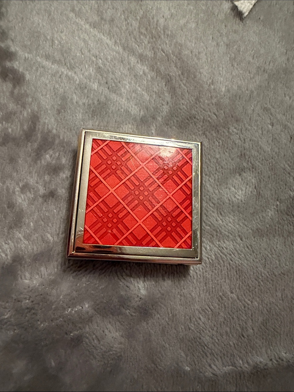 Burberry Silver Square Compact with Logo Plate